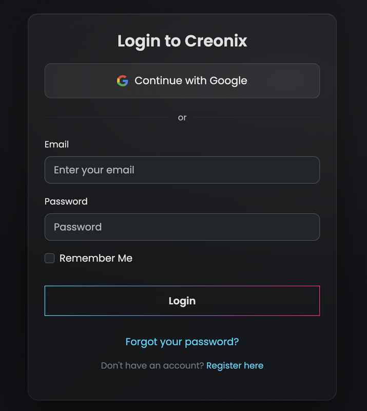 Registration Page